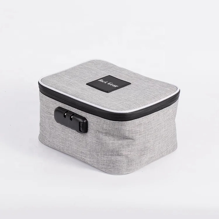 Custom locking Multiple independent spaces storage ziplock smell proof bag with cover