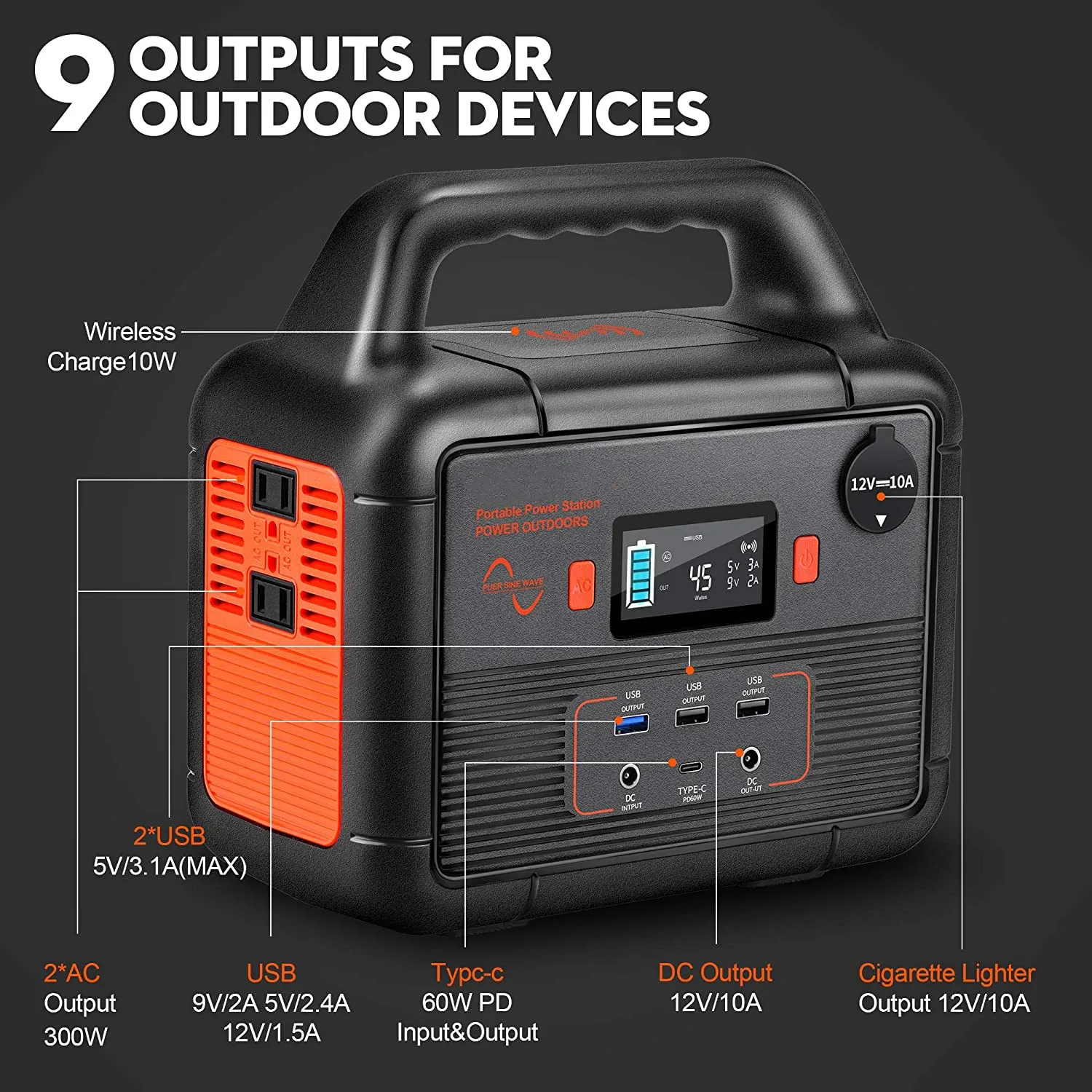 Inverter Solar Station 110V 220V Portable Solar Electric Generator 300W Portable Power Station For Emergencies