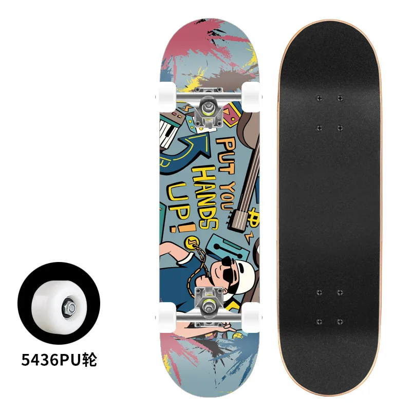 Anti Slip Tape Low MOQ Outdoor For Youngster Transparent Black Yellow Custom Skateboard Several Type PU Wheel  9-Ply Maple