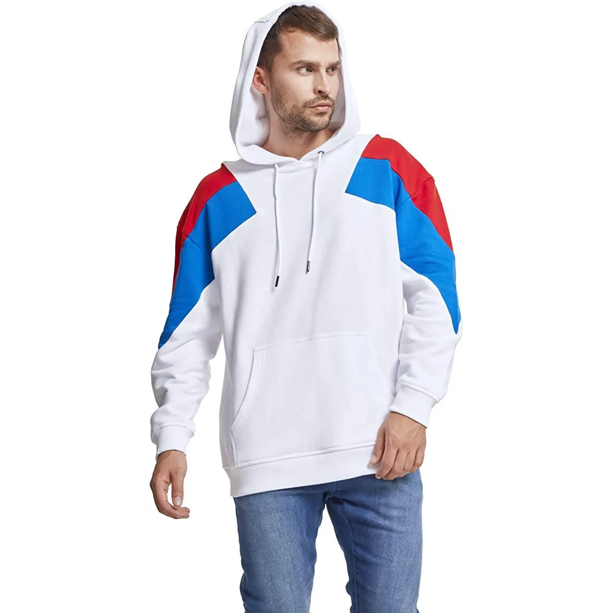 Spring-style matching color loose version of men hoodie fashion young bright color Hoodie