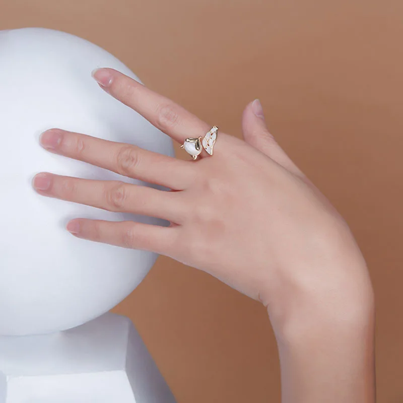 Drop Shipping Light Luxury Open Ring Female Design Fashion Index Finger Ring Adjustable Cute Little Fox Ring