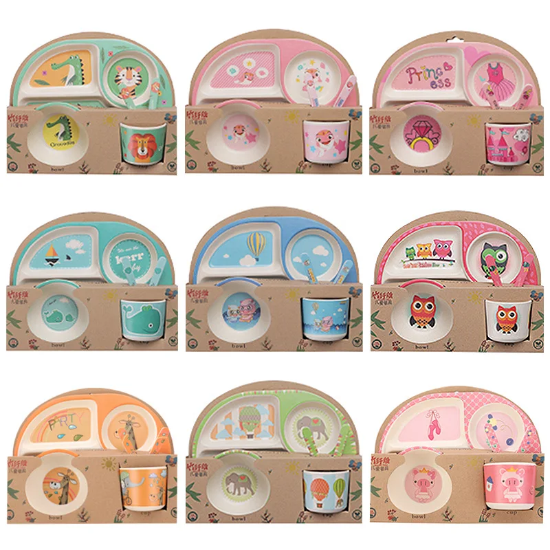 Wholesale melamine dinnerware set Bamboo dinnerware for kids A5 melamine plate Bowls cups melamine tableware BPA free