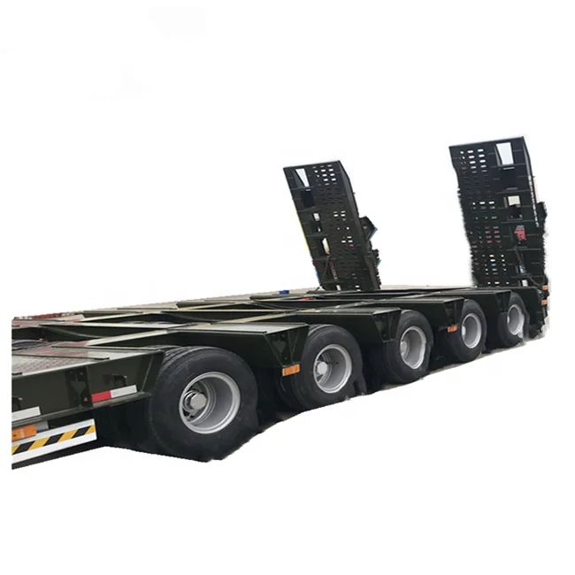 Used Detachable Gooseneck Lowboy Lowbed 3 Axles 60Ton Heavy Duty Lowboy  Semi Trailer