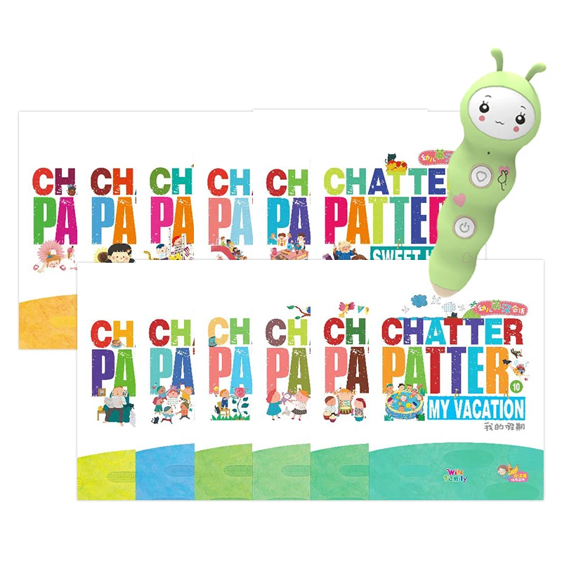 Wholesale Hot Selling Chatter Patter 12 Audio Books and Talking Pen for Kids Learning English