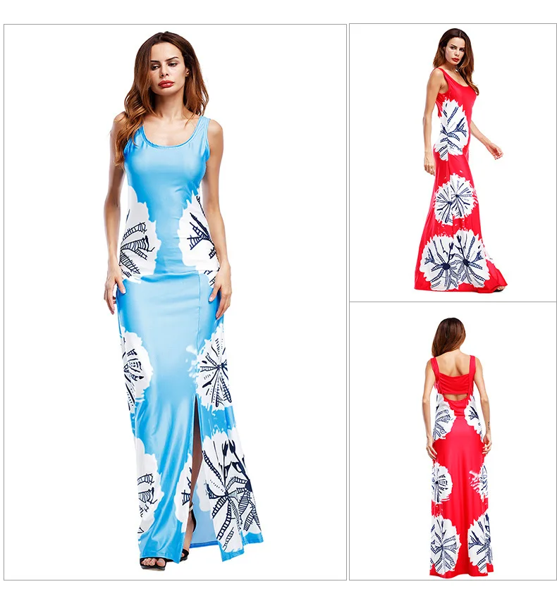 
Fashion style 100% polyester with sublimation printing dress tank top beach dresses 