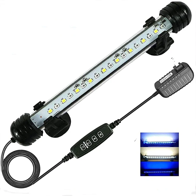 Fish Tank Light with Timer Auto  White & Blue LED Light for Aquarium