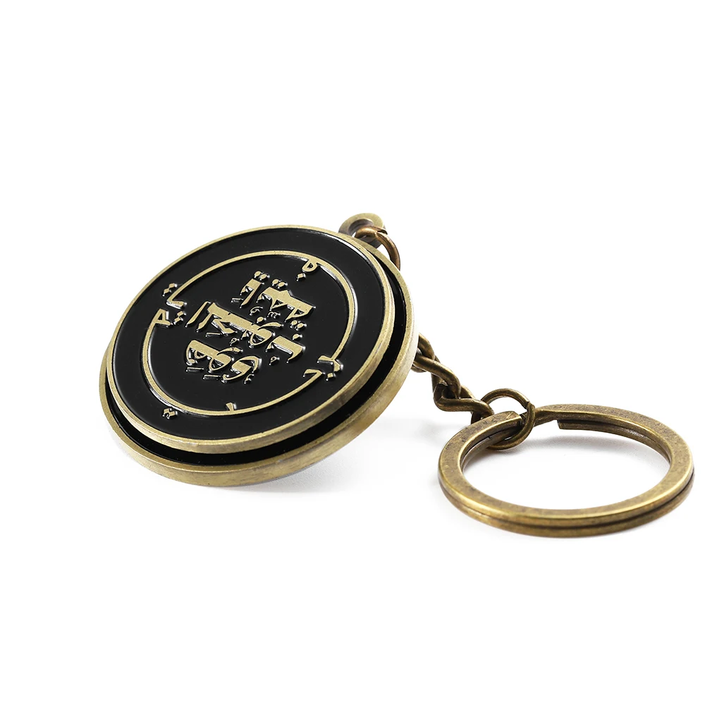 2024 New Key Chain Spinner Brass Keyrings Metal Custom Logo Brand Letter 360 Degrees Spinning Enamel Keychain with Packing Card