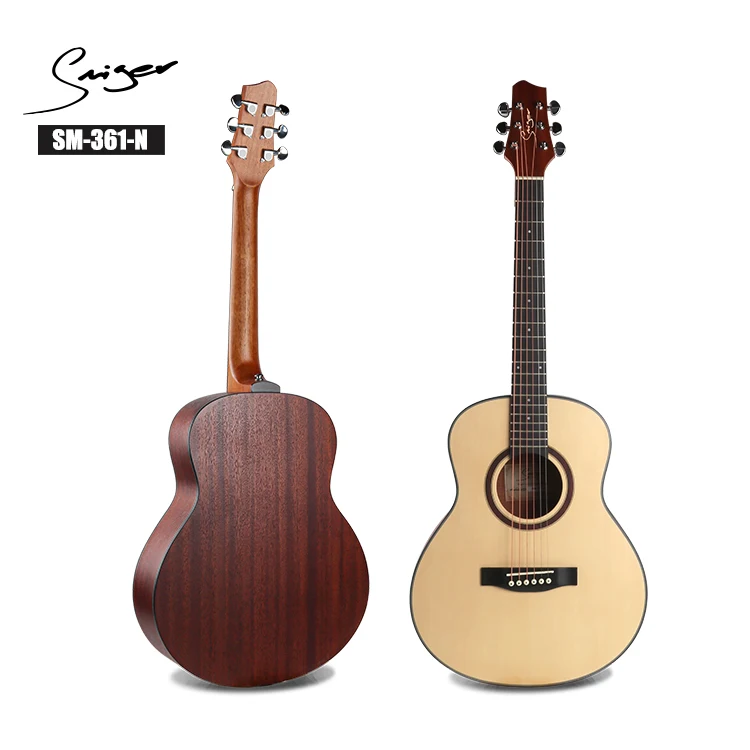China factory OEM logo economical satin finishing travel mini 36 inch 3/4 Spruce top acoustic guitar