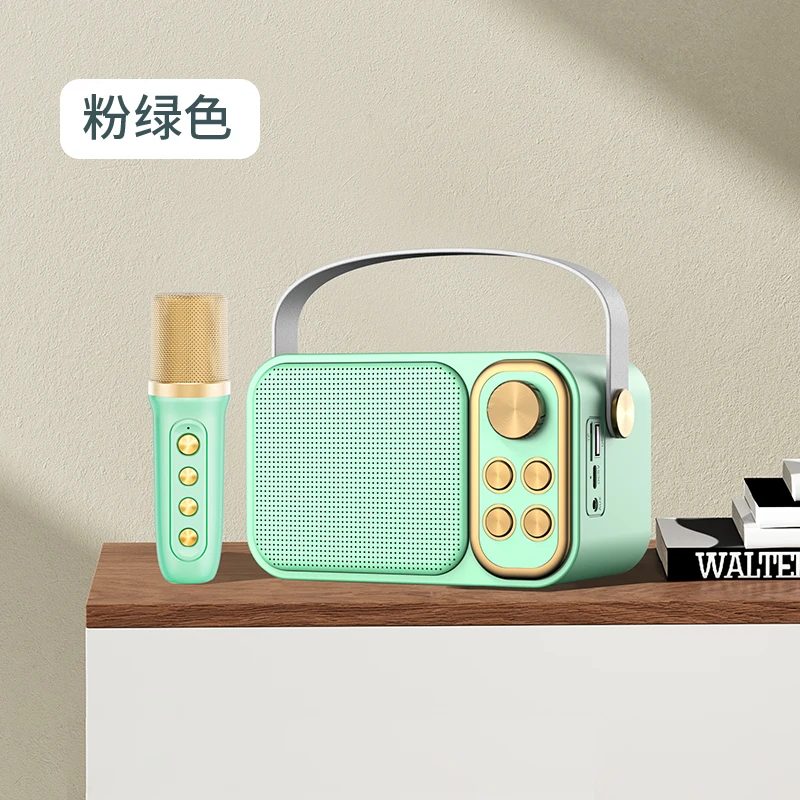 Portable 4om 10w Handheld Portable Wireless Karaoke Microphone Vocal Cut Blue tooth Karaoke Bt Speaker Wireless Outdoor YS103