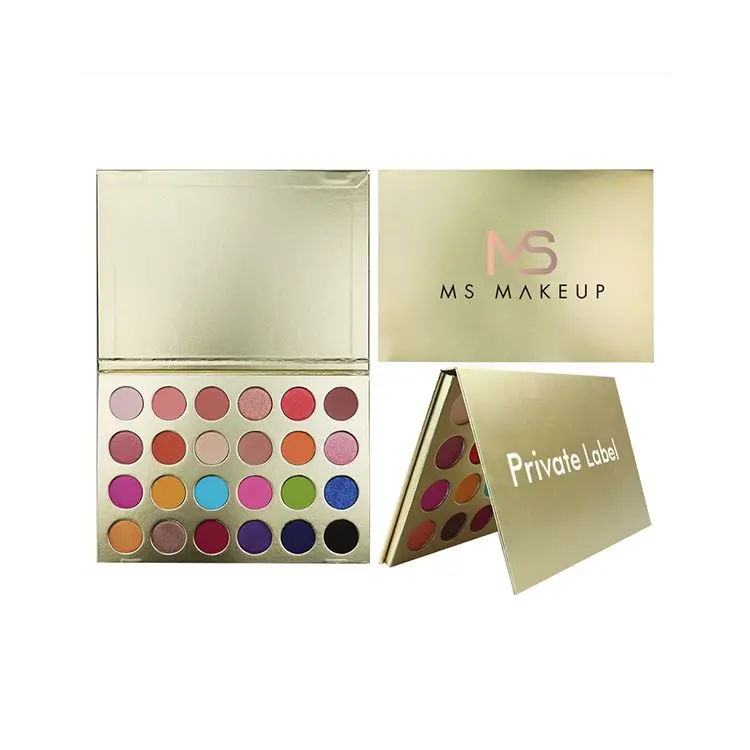 Новая премиум упаковка с золотой текстурой 24 цвета подходящая летняя база для макияжа глаз палитра теней для век Мерцающая