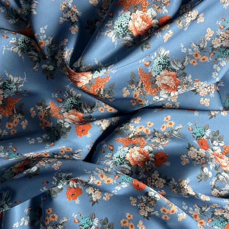 Wholesale Woven 100% Polyester Fabric Satin Silk Printed Fabric For Dress Digital Print