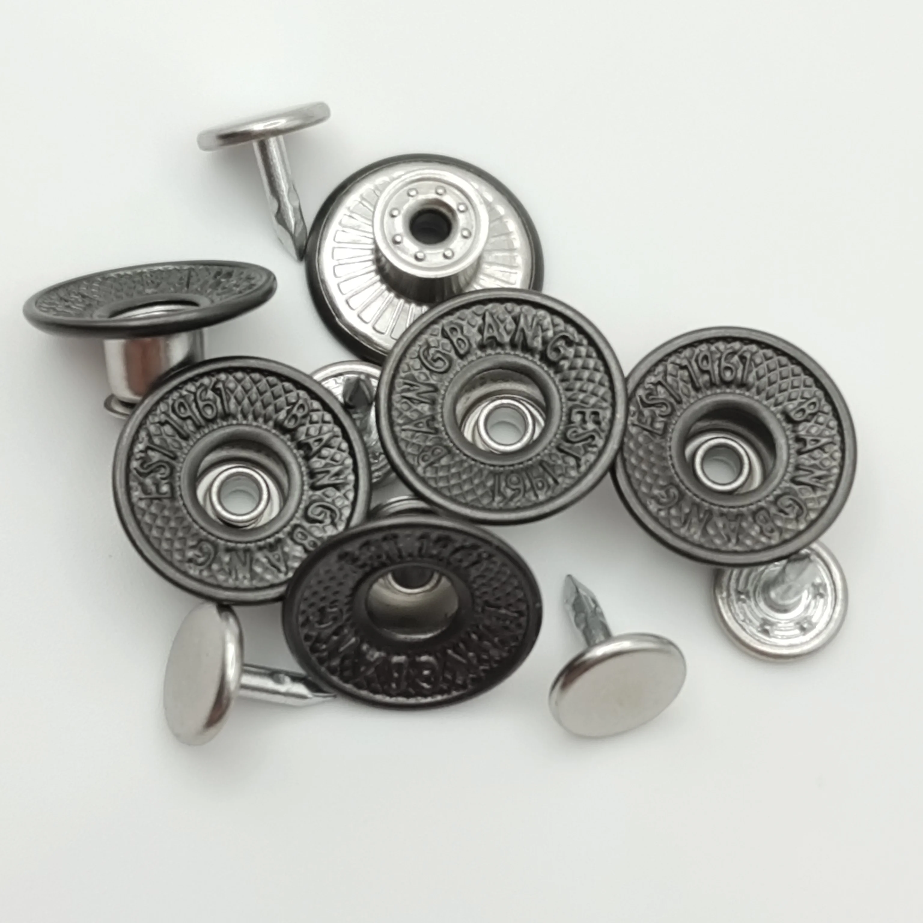 Custom Logo Engraved Zamak Denim Button Rivets