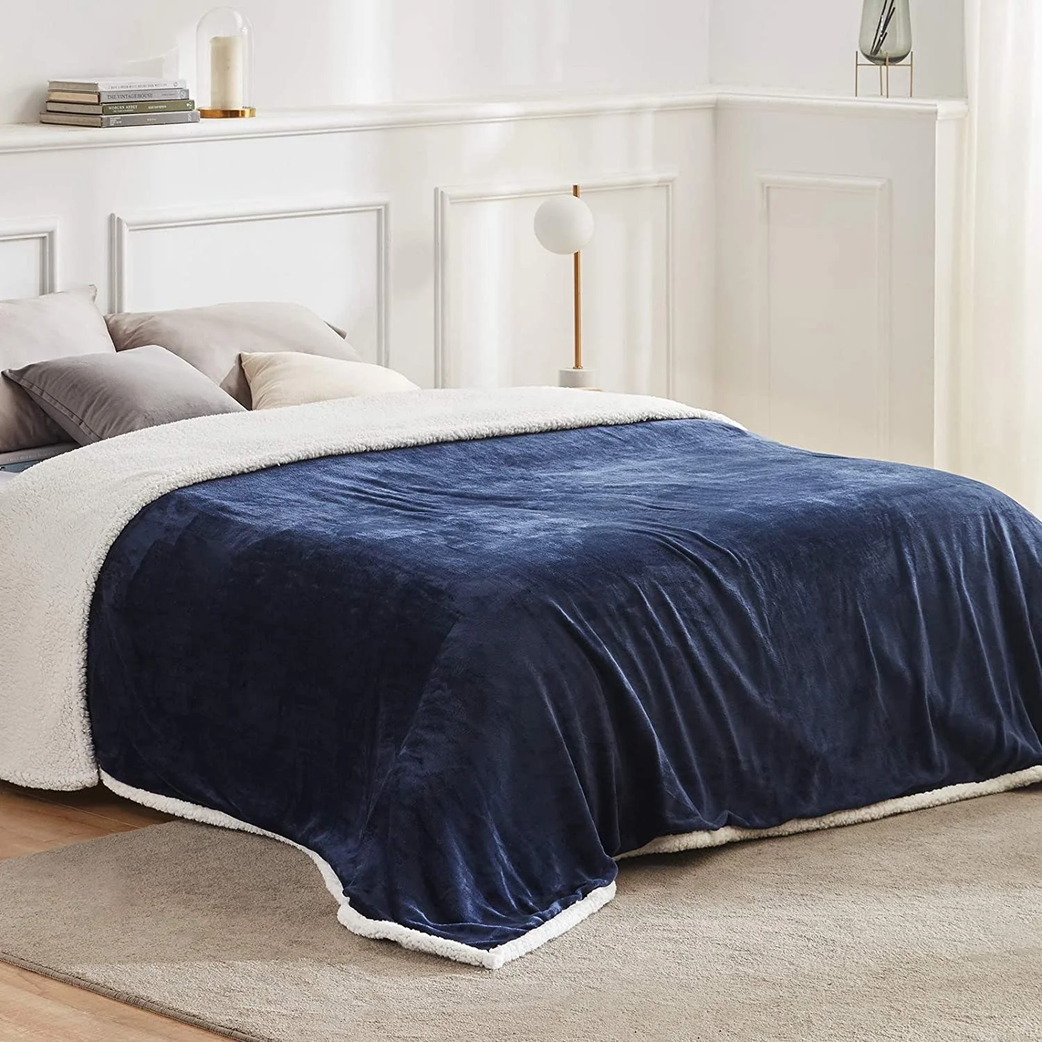 Wholesale Fashion Custom Sublimation Polar Fleece Throw Sherpa Soft Fluffy Flannel Plush Reversible Bed Blanket