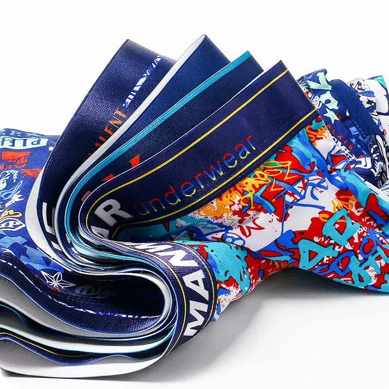 Недорогие дышащие мужские боксеры из полиэстера, сексуальное мужское нижнее белье с принтом, мужское нижнее белье из ледяного шелка