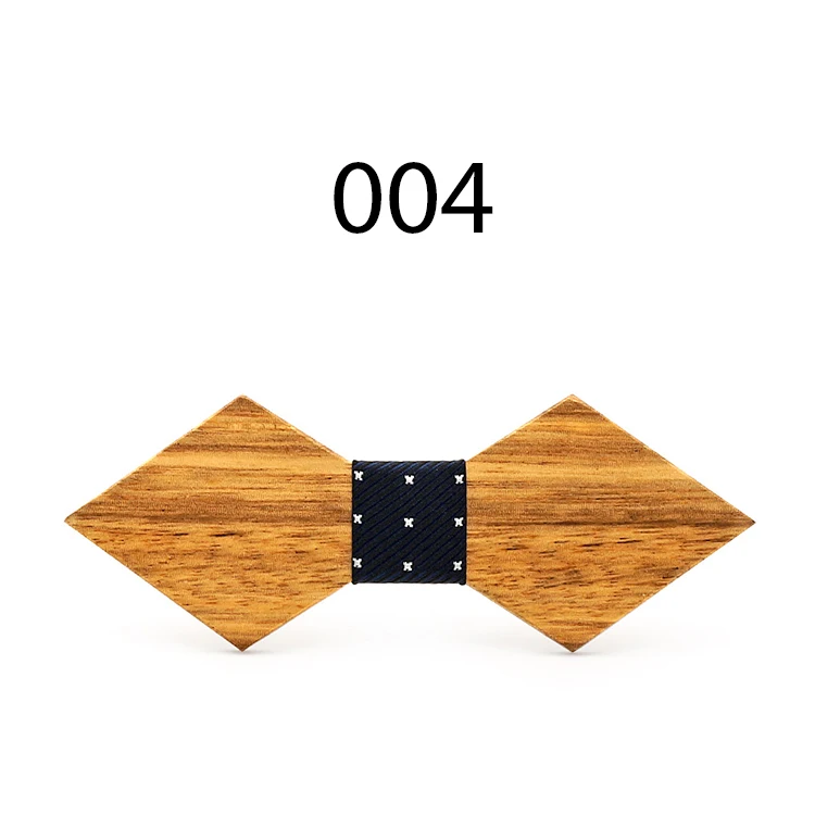 
Cheap Creative Wedding Wooden Bow Tie Necktie with Box Handmade Customized Solid Wood Bow Tie 