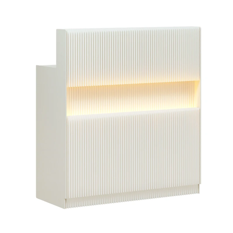 Light Glowing Paper Reception Desk Folding Portable Reception Table Kraft paper Movable Event Front Desk for Boutique