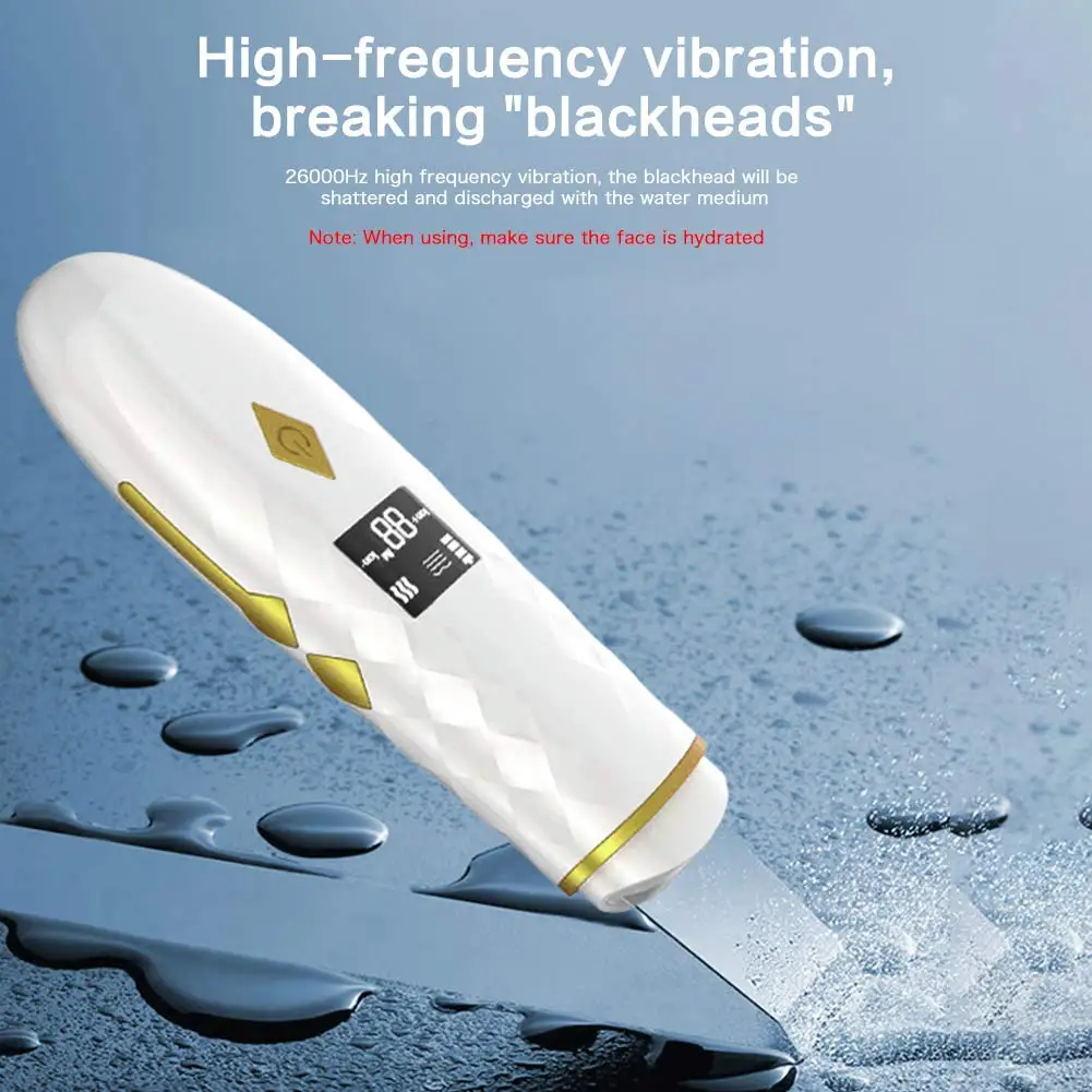 newest  Heated Ultrasonic Skin Care Scrubber Deep Face Cleaning Blackhead Acne Removal Pore Cleanser Peeling Skin Care Tool