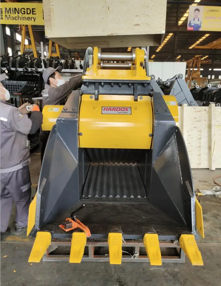 Monde Heavy Duty Rock Concrete Crushing Equipment High Efficiency Hydraulic Jaw Crusher Bucket for excavator