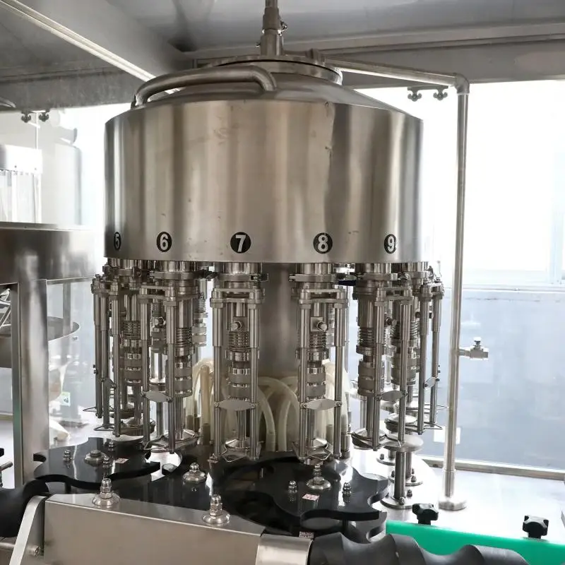 12heads full automatic rotary Acqua panna Evian water glass bottle aluminum lid filling machine