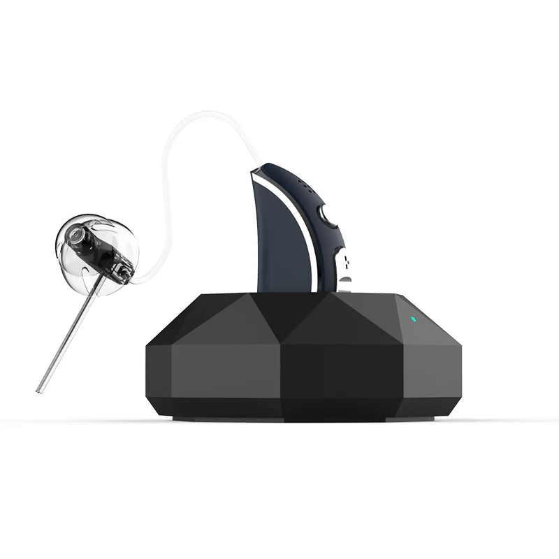 RIC Hearing Aid with Smart charging PIN charging dock BTE Digital Rechargeable Hearing aid