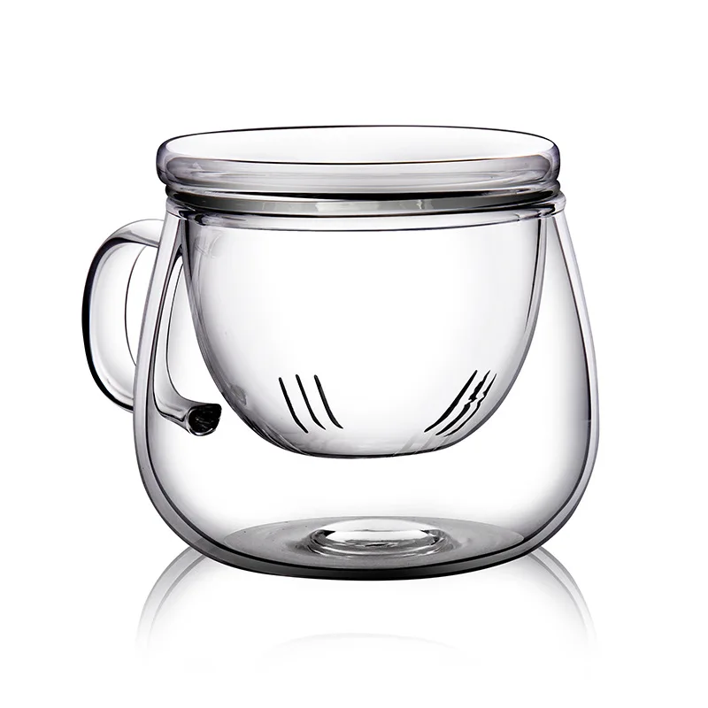 Personal Glass Tea Cup with Infuser and Lid for Tea Making Includes Coffee & Tea Set