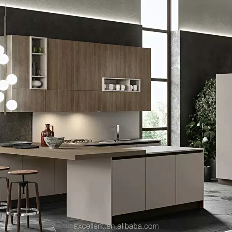 Dry Ceramic Design Set Bamboo Modern Hanging Wall Wooden Counter And Pan Organizer Cupboard Kitchen Cabinet