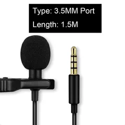 portable 3.5mm lapel microphone tie-clip condenser for smartphone computer professional video recording mini audio microphone