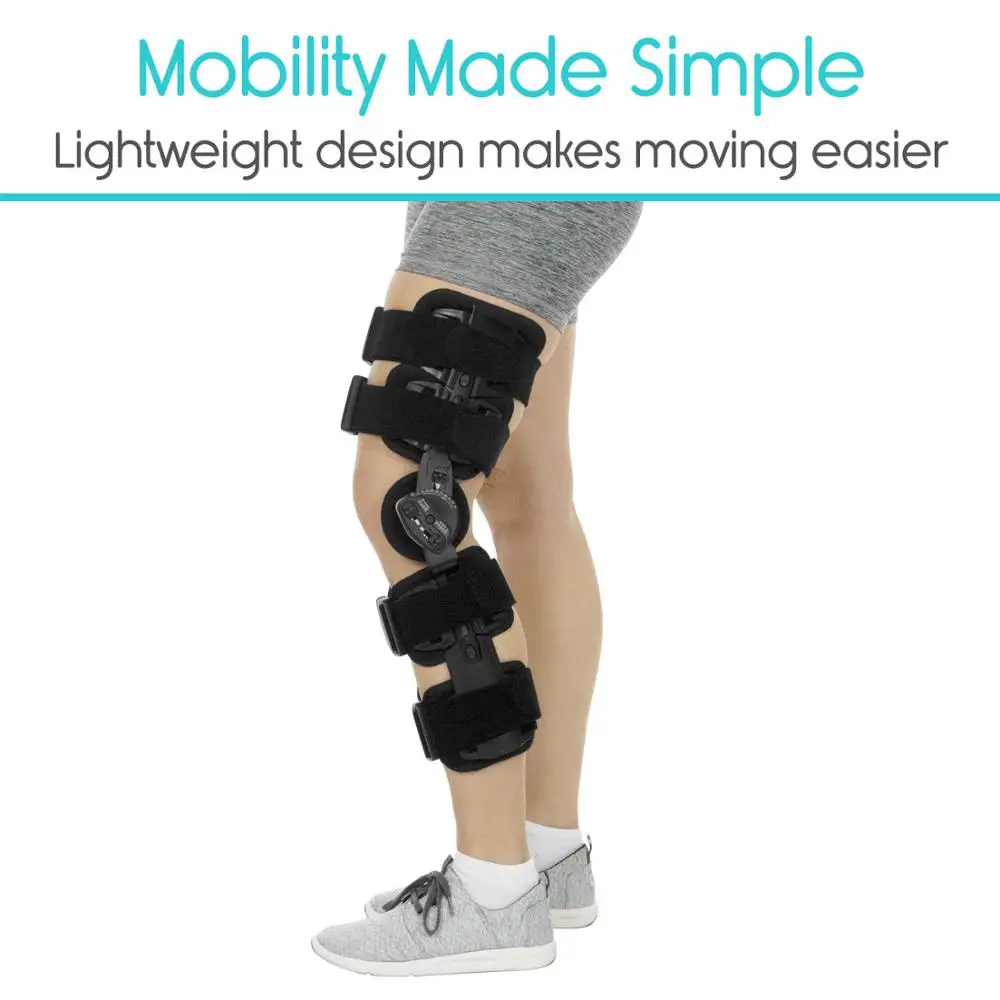 
Medical Post Op Orthopedic Hinged Knee Brace Adjustable Rom Knee Support Immobilizer for ACL, MCL & PCL Injury 