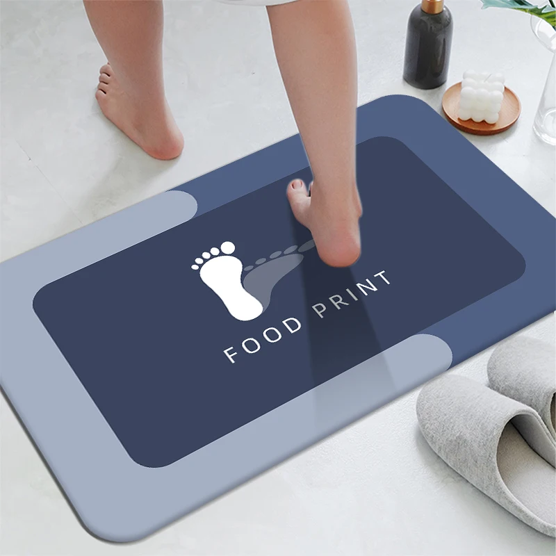 Bath Mat With Home Word Hotel Soft Anti-Slip Diatomite Absorbent Mat