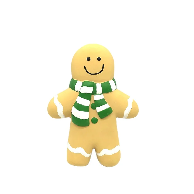 hot selling rubber latex pet custom cheap chewy dog christmas gingerbread man dog pet toys