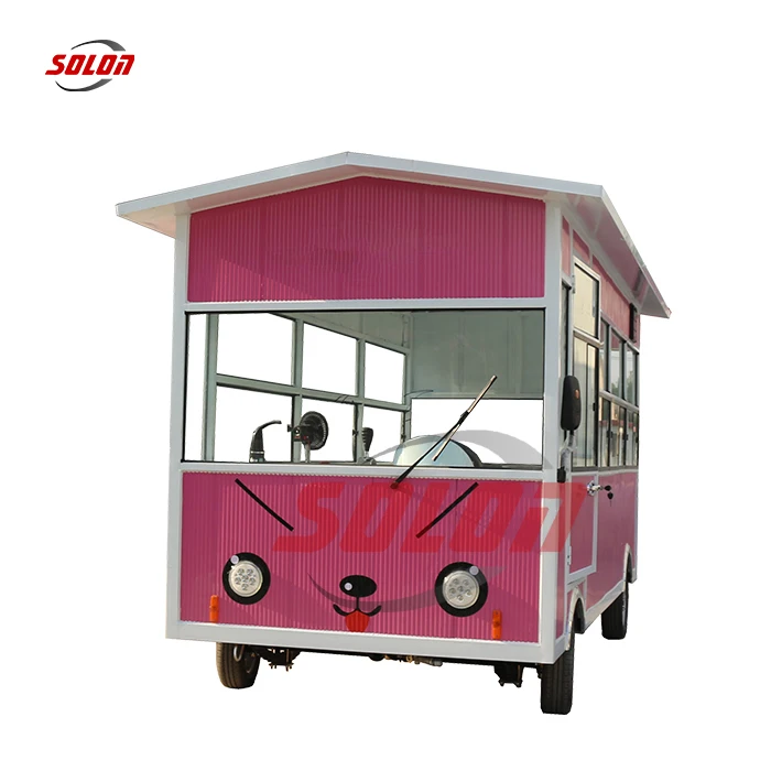 Electric Kitchen Mobile Fruits Food Vending Lunch Food Push Sandwich Cart Van Truck