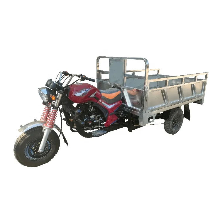 150cc Stainless Steel Cargo Box Gasoline Cargo Tricycle Adult With Cabin Tricycle Moto 150 For Sale