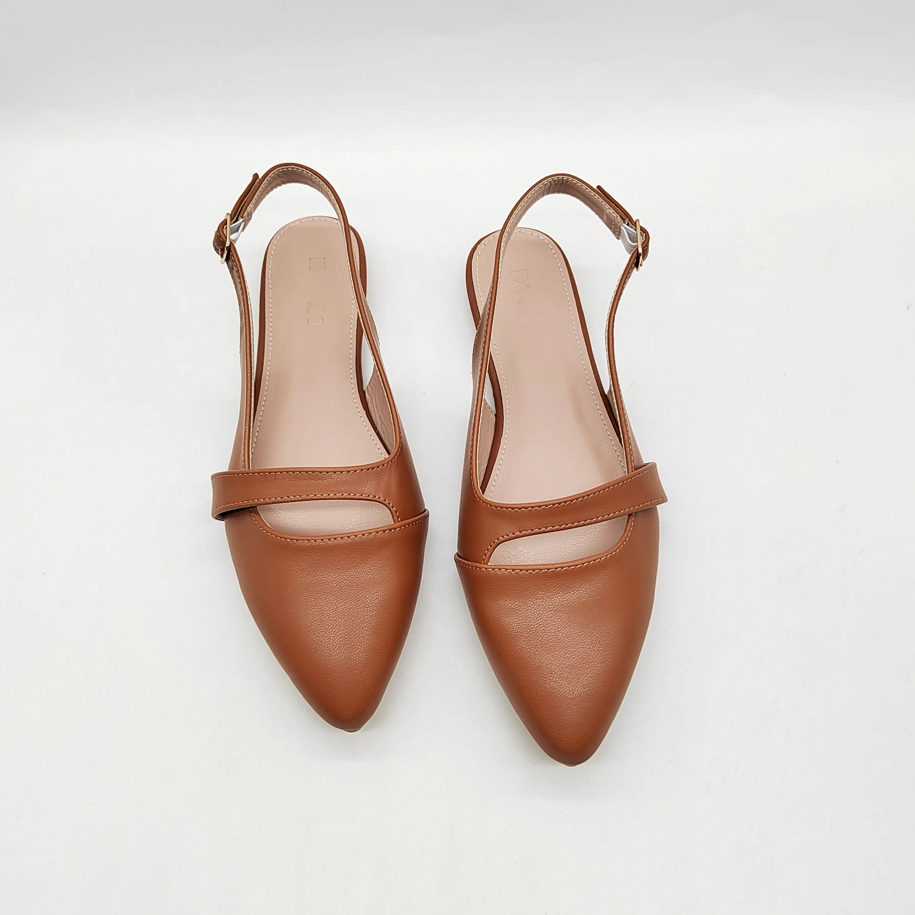 Women Pu Leather Shoes Flats Woman Female Pointed Toe Slingbacks Casual Flat Sandals Slippers for Girl and Ladies