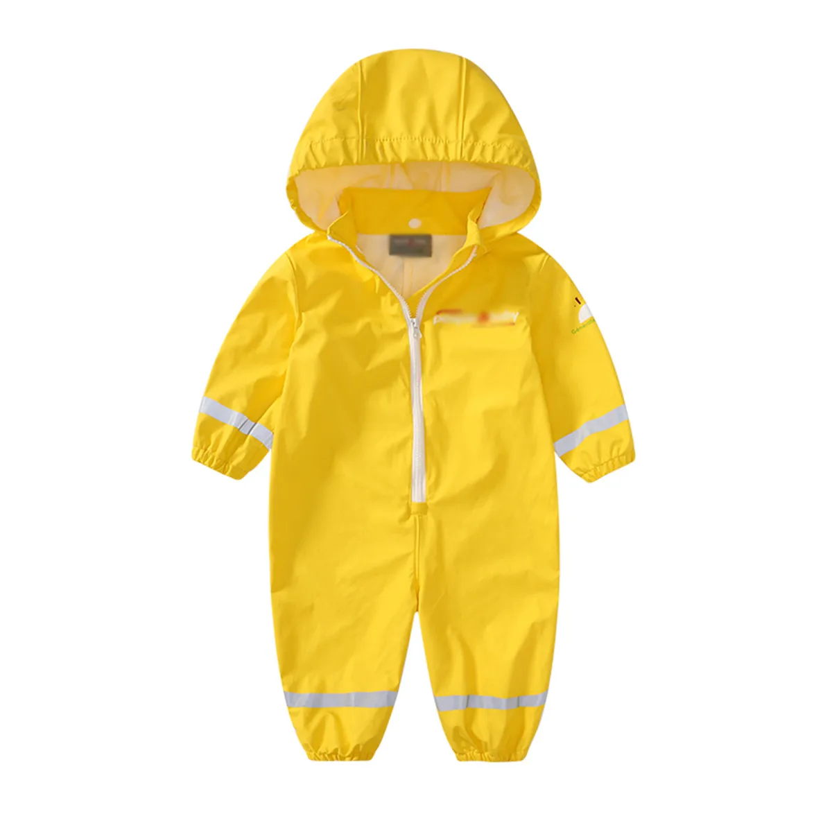 Kids Jumpsuit for Girls Waterproof Overall Boys PU Rain Pants Children Raincoat Hooded Rainwear For Baby Clothes