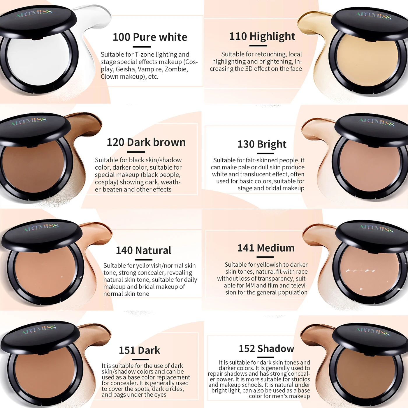 Foundation Cream Makeup Concealer Full Coverage Moisturizing Matte Foundation Base Concealer Cream For Customization All Skin