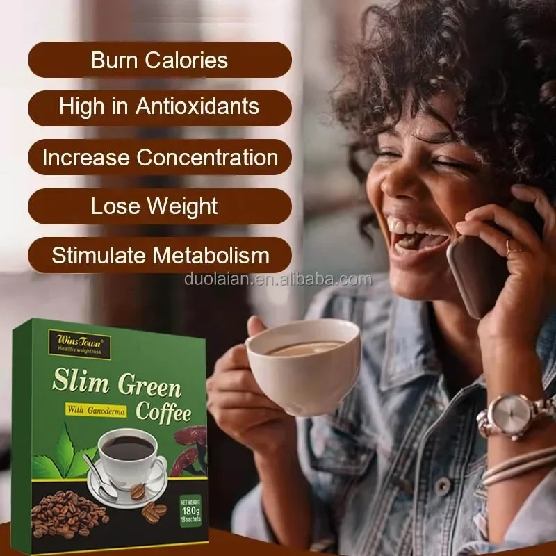 Green tea extract Natural herbal health supplement Slim green coffee Ginseng health diet coffee