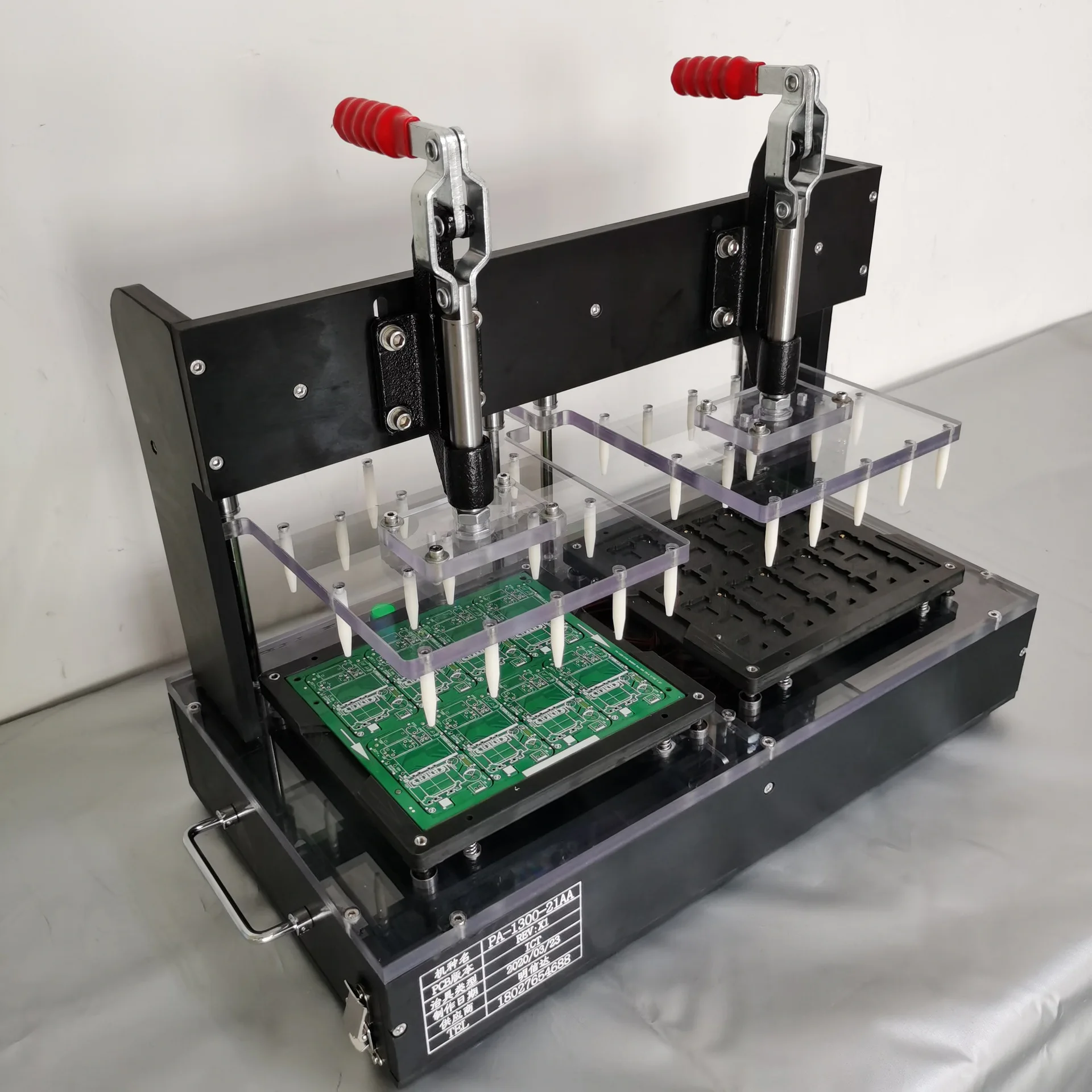 Custom PCB board functional test stand  manual test fixtures Bakelite test fixture Probe fixture