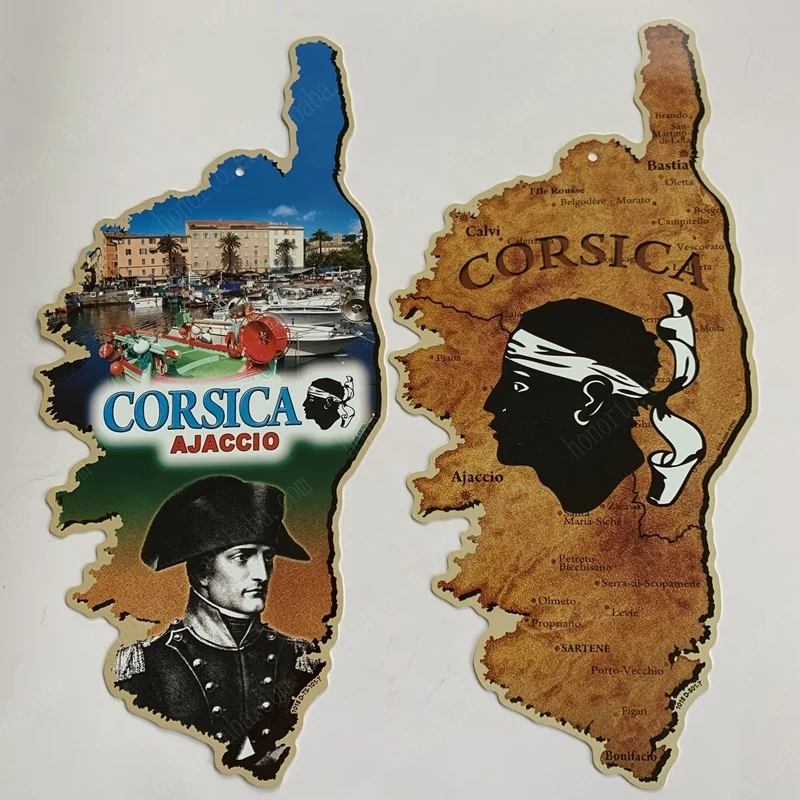 template Corsica customized shape embossed decorative small metal crafts signs