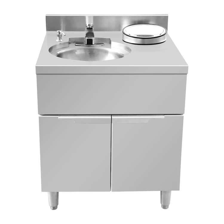 Stainless steel kitchen sink with double door cabinetry single bowl wash basin bathroom wash basin