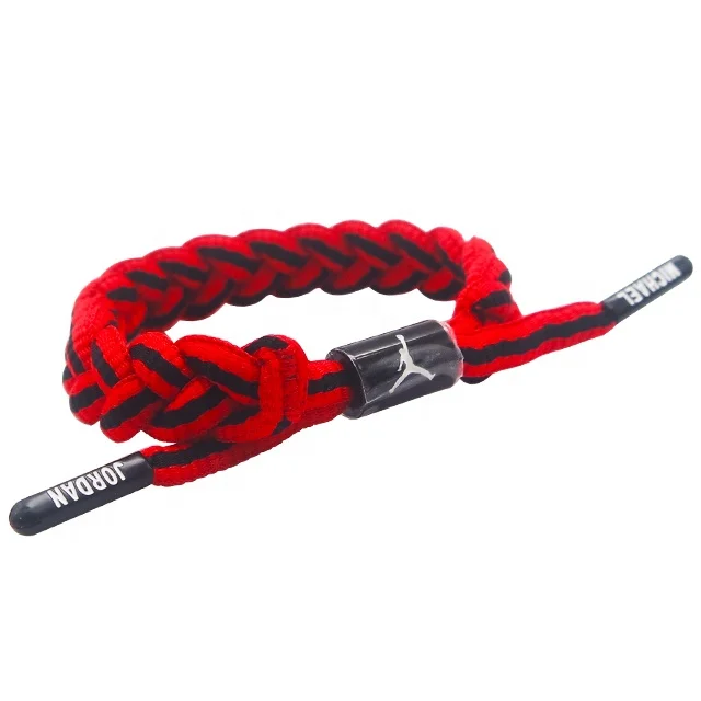 Wholesale basketball stars name shoe lace men braided bracelet