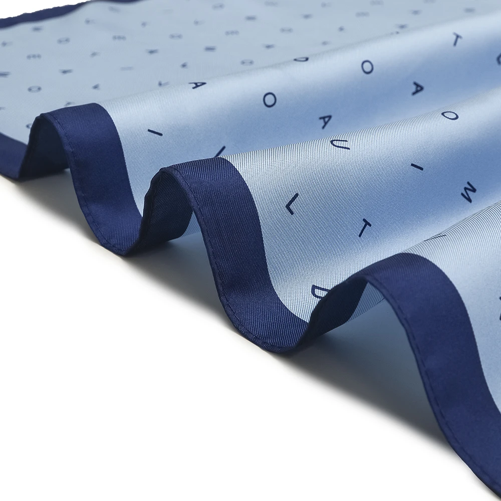 Personalized Letters A To Z Alphabet Patterned Pure Silk Square Scarf Neck Scarf Hair Tie Custom Colors Scarf