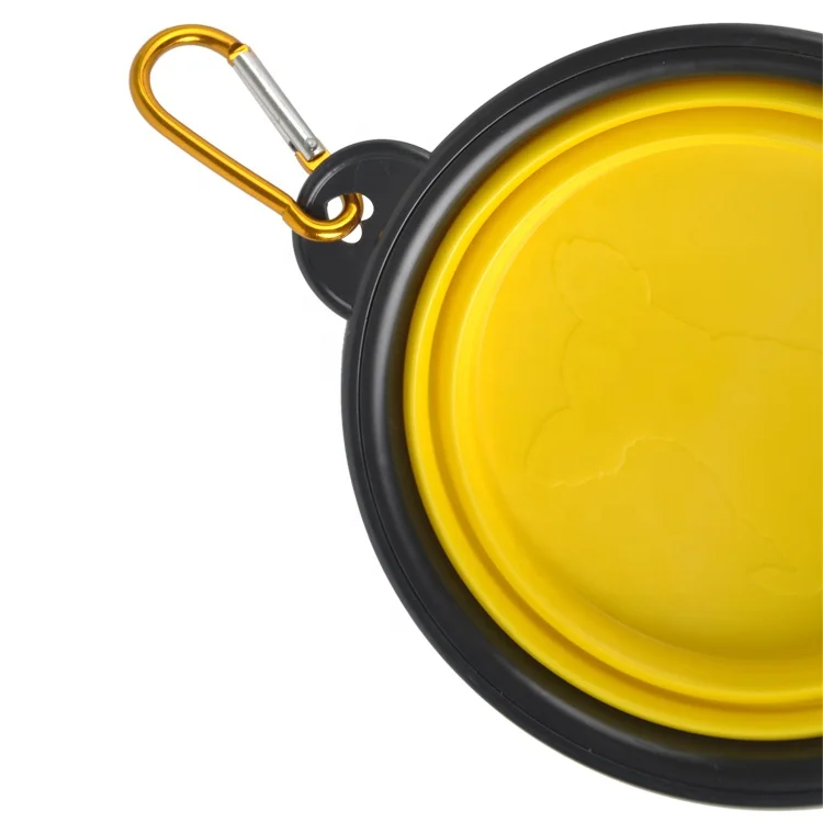 Amazon Custom Bpa Free Food Grade Pet Cat Dog Food Water Feeding Travel Silicone Portable Collapsible Dog Bowl