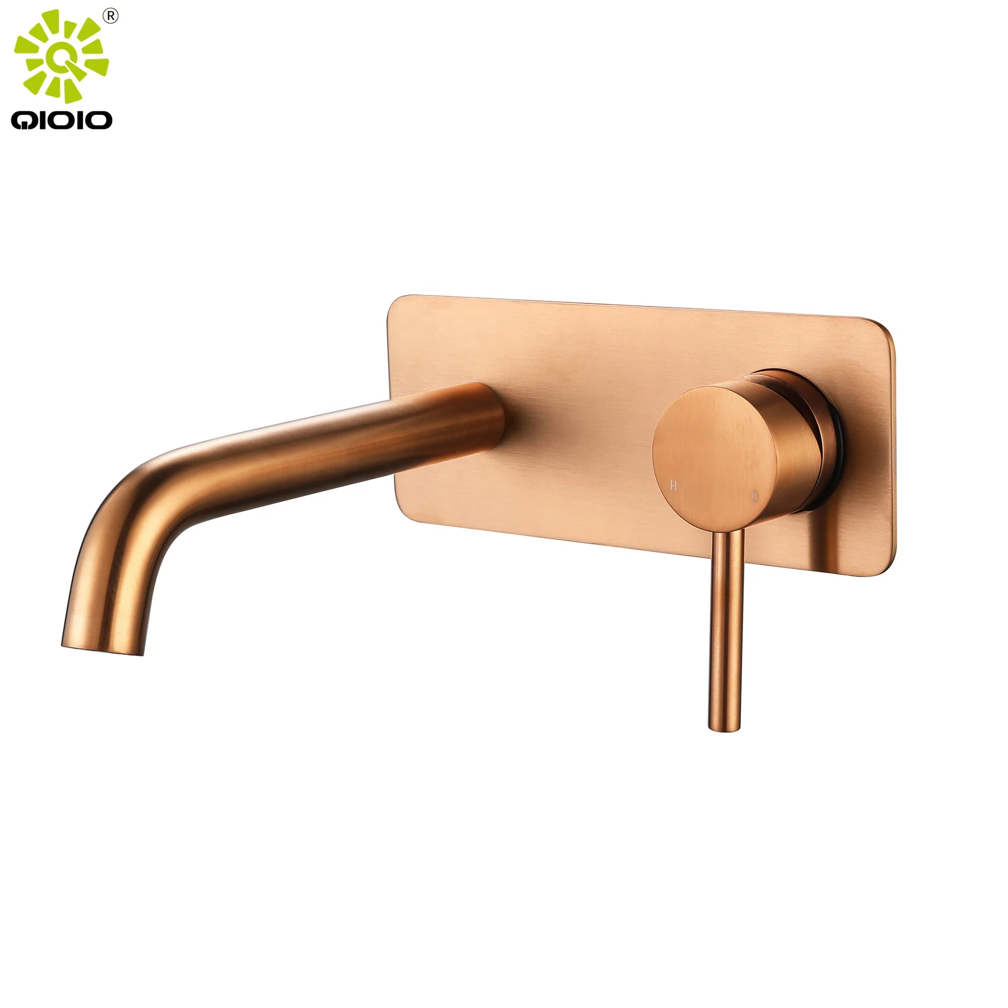 Lead free SUS304 stainless steel PVD brush rose gold panel hot cold concealed mixer tap
