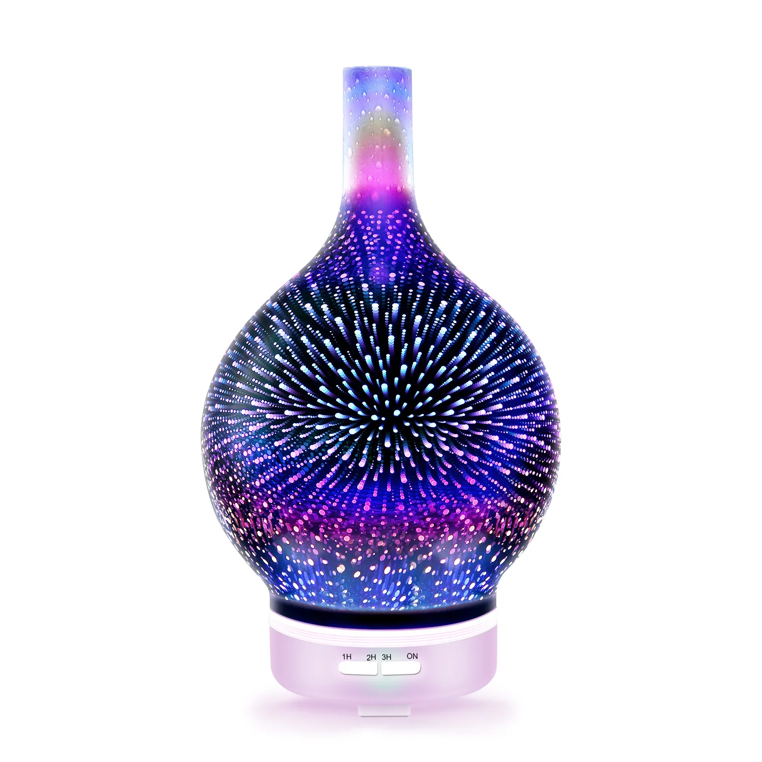 Explosive 3D Humidifier Colorful Glass Aromatherapy Diffuser Car Air Humidifier Mini LED Light Ultrasonic Essential Oil Diffuser