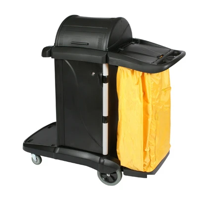 Multi-purpose hotel room cleaning plastic cleaning trolley wholesale
