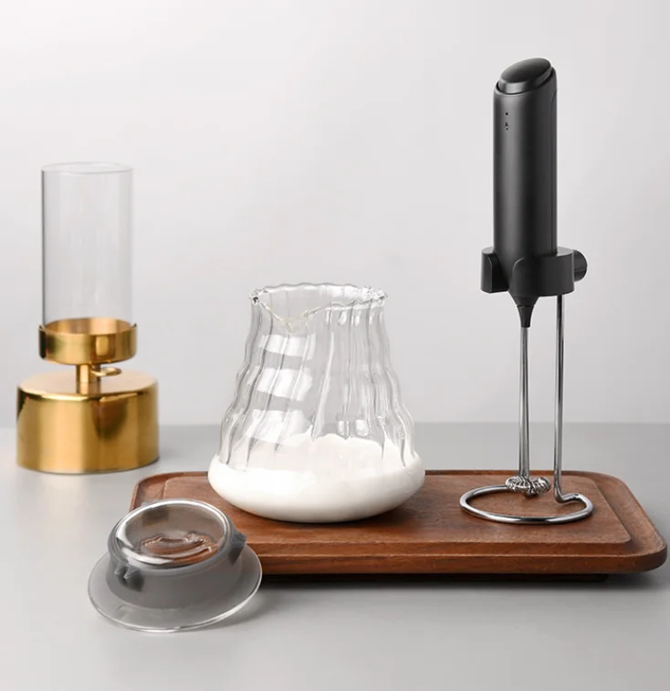 USB Charging Kitchen Appliances Handheld Electric Milk Foam Frother Automatic Coffee Mixer Rechargeable Black Milk Frother