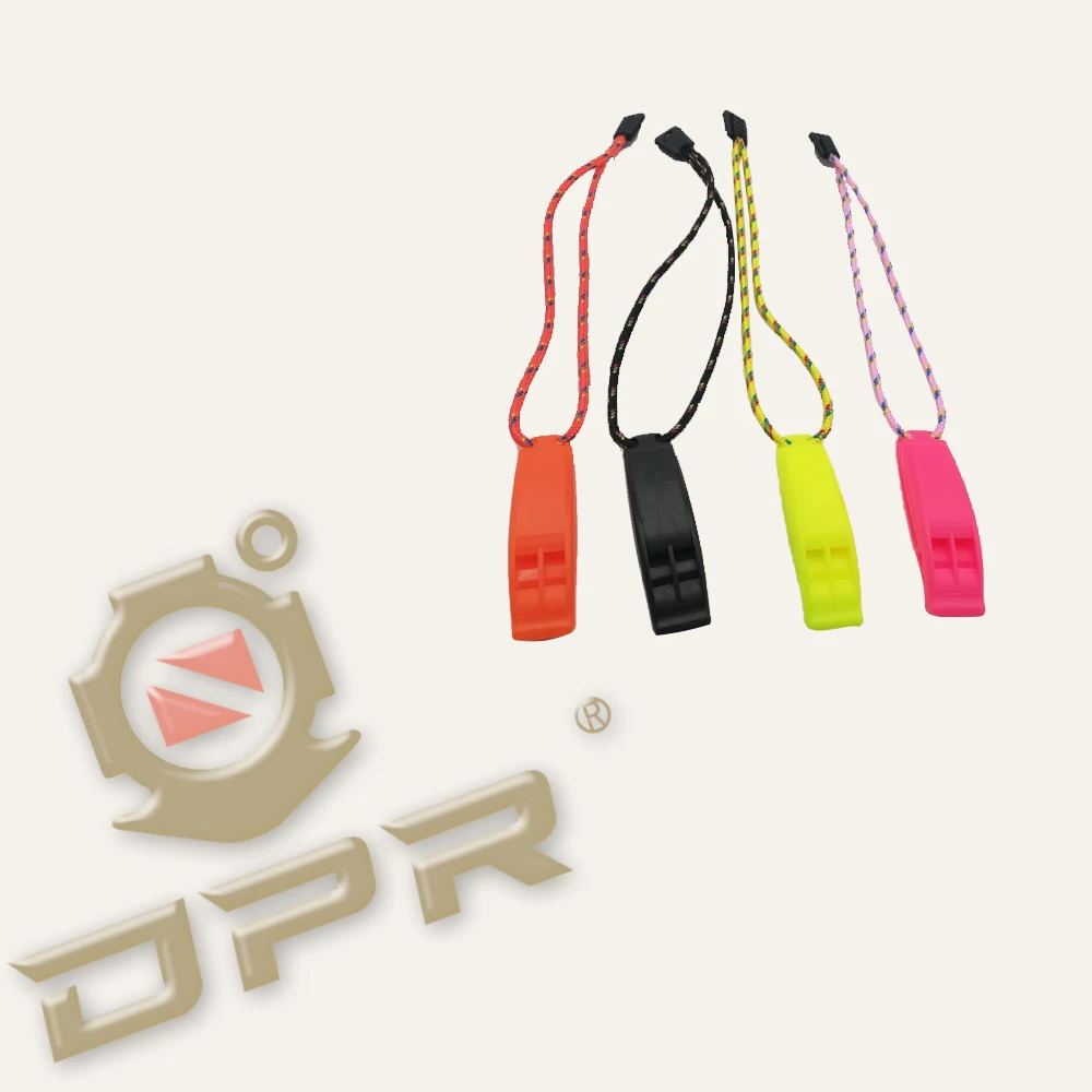 DPR Brand scuba diving safety whistle with split ring or rope all colors