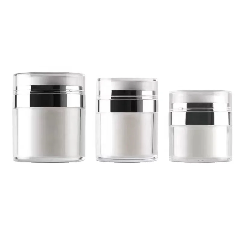 Custom cosmetic jar airless pump jar 50ml cream acrylic airless jar 30ml 15ml