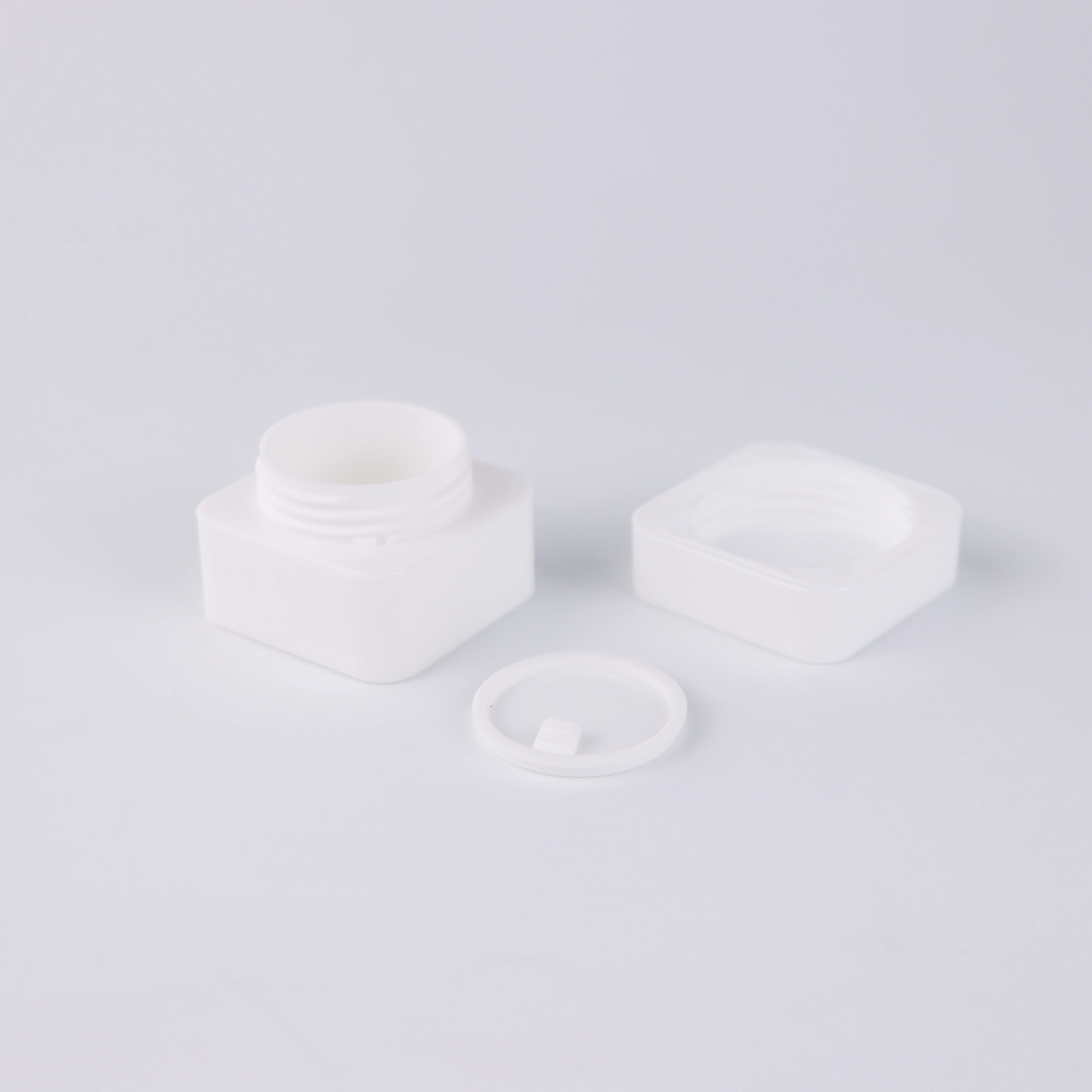 5mL 10mL 20mL 30mL 50mL PP plastic colorful double layer frosted square cream jar