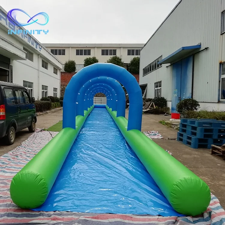 100m Long commercial slip n slide inflatable city slide for adults